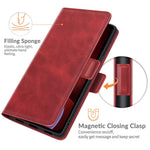PU Leather Full Protection Wallet Cover Stand Case with Magnetic Double Clasp for iPhone 13 6.1-inch