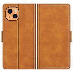PU Leather Full Protection Wallet Cover Stand Case with Magnetic Double Clasp for iPhone 13 6.1-inch