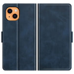 PU Leather Full Protection Wallet Cover Stand Case with Magnetic Double Clasp for iPhone 13 6.1-inch