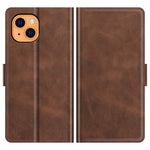 PU Leather Full Protection Wallet Cover Stand Case with Magnetic Double Clasp for iPhone 13 6.1-inch