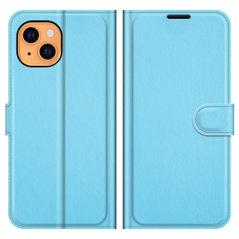 For iPhone 13 Case Litchi Texture Shockproof Leather Wallet Phone Cover