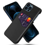 Cloth + PU Leather Coated PC Phone Case with Card Slot for iPhone 13 Pro Max 6.7 inch
