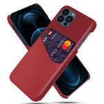 Tyg + PU-läderbelagt PC-mobilskal med kortplats för iPhone 13 Pro Max 6,7 tum
