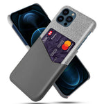 Cloth + PU Leather Coated PC Phone Case with Card Slot for iPhone 13 Pro Max 6.7 inch