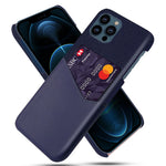 Tyg + PU-läderbelagt PC-mobilskal med kortplats för iPhone 13 Pro Max 6,7 tum