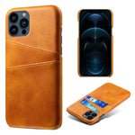 Dual Card Slots PU Leather Coated PC Phone Case Shell for iPhone 13 Pro Max 6.7 inch