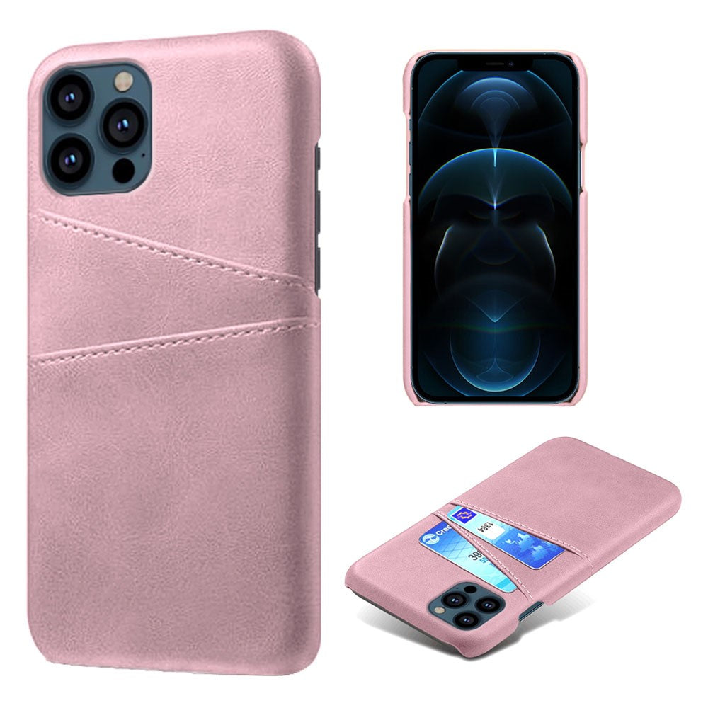 Dubbla kortplatser PU-läderbelagt PC-mobilskal för iPhone 13 Pro Max 6,7 tum