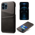 Dual Card Slots PU Leather Coated PC Phone Case Shell for iPhone 13 Pro Max 6.7 inch