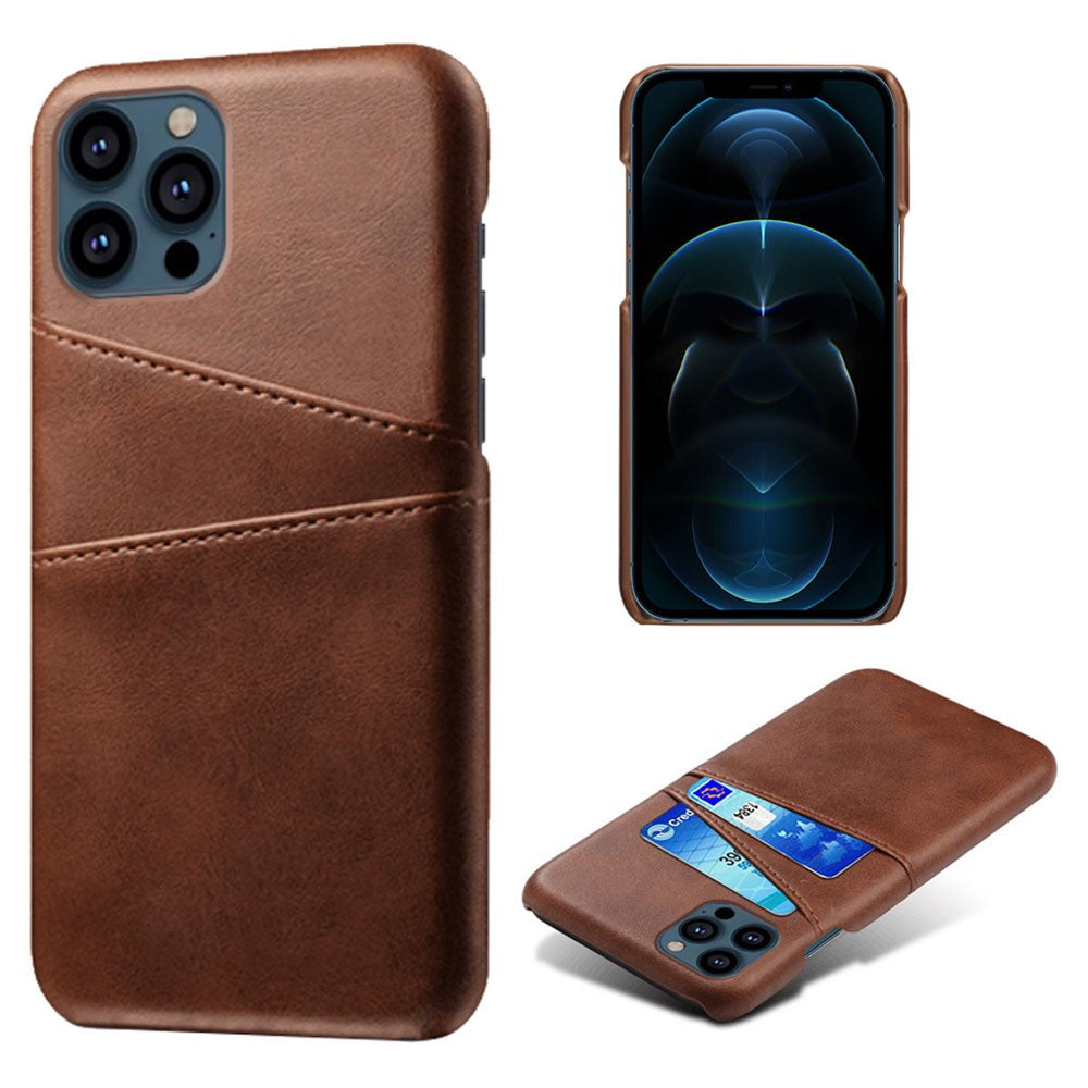 Dubbla kortplatser PU-läderbelagt PC-mobilskal för iPhone 13 Pro Max 6,7 tum
