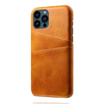 Læderbelagt PC-telefoncover til iPhone 13 Pro 6,1 tommer, beskyttende cover med dobbelt kortplads, ultratyndt design