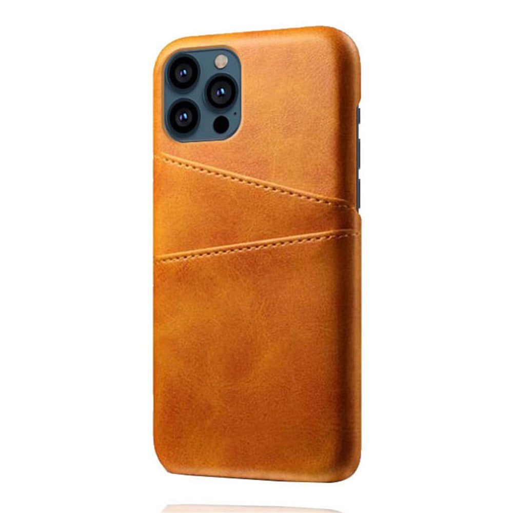 Læderbelagt PC-telefoncover til iPhone 13 Pro 6,1 tommer, beskyttende cover med dobbelt kortplads, ultratyndt design