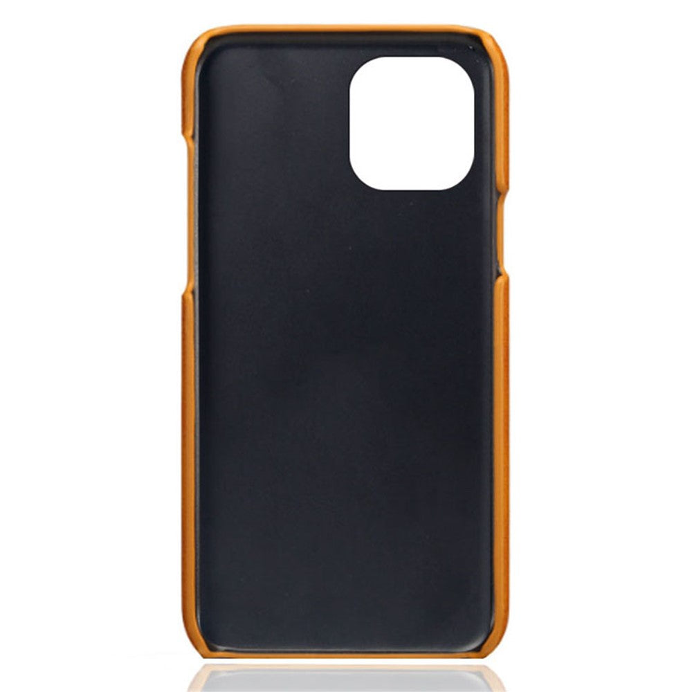 Læderbelagt PC-telefoncover til iPhone 13 Pro 6,1 tommer, beskyttende cover med dobbelt kortplads, ultratyndt design