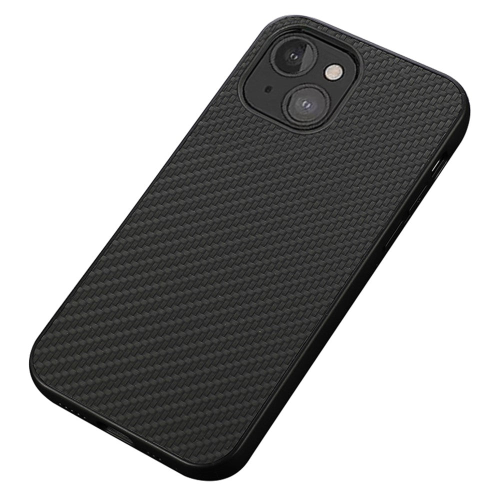 Carbon Fiber Texture Læder Beskyttende Mobiltelefon Cover Bagside til iPhone 13 mini 5.4 tommer