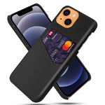 Stødabsorberende hybridtelefoncover i stoftekstur med enkelt kortlomme til iPhone 13 6,1 tommer