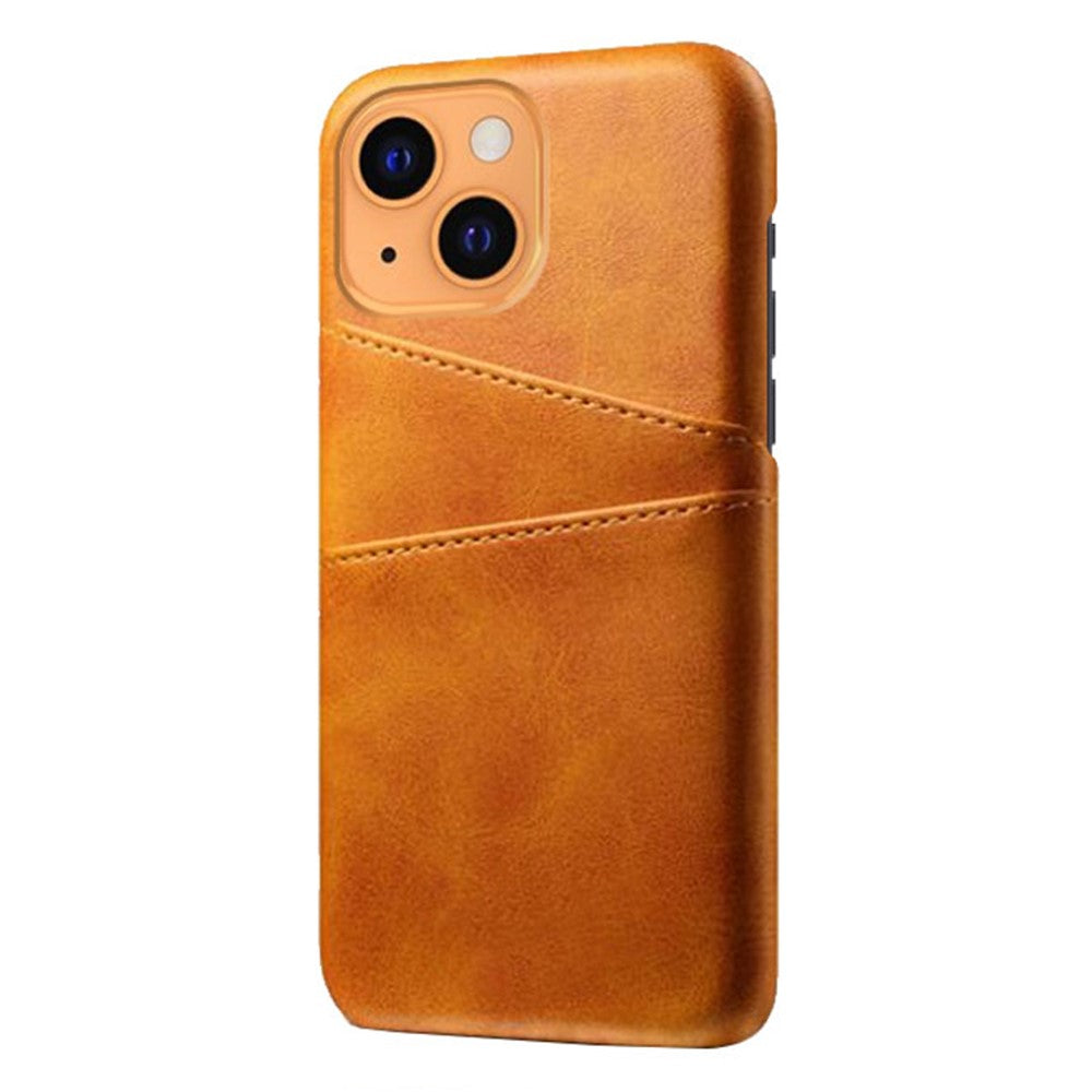 Bagcover til iPhone 13 6.1 tommer, Blødt PU-læderbelagt Hårdt PC Cover med To Kortpladser