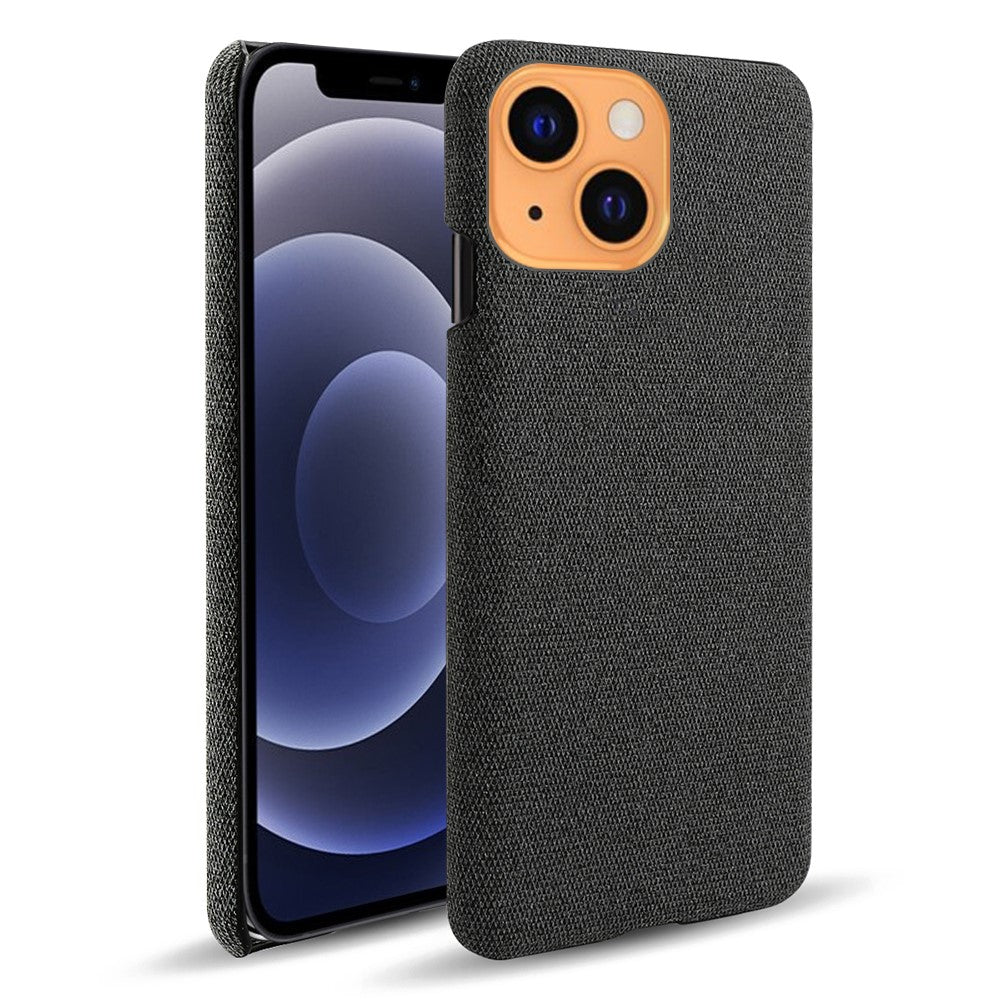 Ensfarvet stofbelagt PC-telefoncover til iPhone 13 mini 5,4 tommer