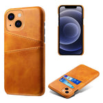 PU Leather + PC Combo Case for iPhone 13 mini 5.4 inch, Anti-Scratch Protective Hard Shell Back Cover with Dual Card Slots