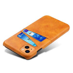 PU Leather + PC Combo Case for iPhone 13 mini 5.4 inch, Anti-Scratch Protective Hard Shell Back Cover with Dual Card Slots