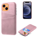 PU Leather + PC Combo Case for iPhone 13 mini 5.4 inch, Anti-Scratch Protective Hard Shell Back Cover with Dual Card Slots