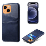 PU Leather + PC Combo Case for iPhone 13 mini 5.4 inch, Anti-Scratch Protective Hard Shell Back Cover with Dual Card Slots