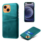 PU Leather + PC Combo Case for iPhone 13 mini 5.4 inch, Anti-Scratch Protective Hard Shell Back Cover with Dual Card Slots