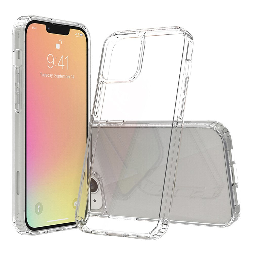 Crystal Clear til iPhone 13 6,1 tommer, akryl + TPU stødsikkert beskyttelsescover