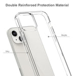 Crystal Clear til iPhone 13 6,1 tommer, akryl + TPU stødsikkert beskyttelsescover