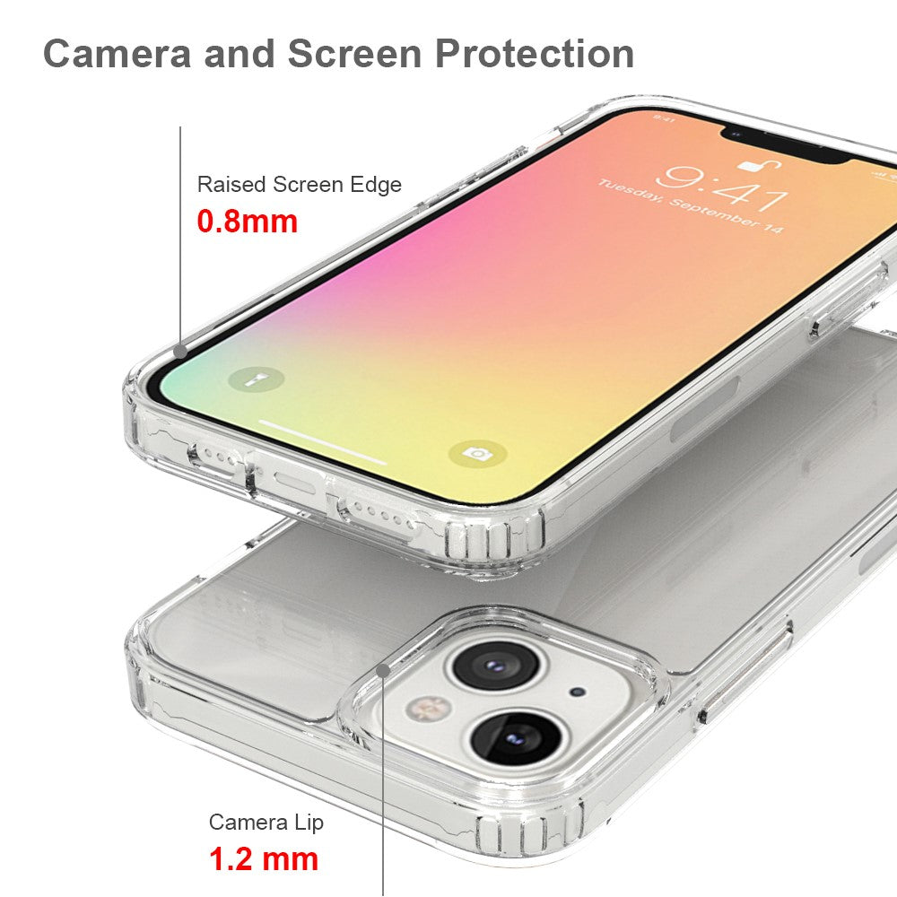 Crystal Clear til iPhone 13 6,1 tommer, akryl + TPU stødsikkert beskyttelsescover