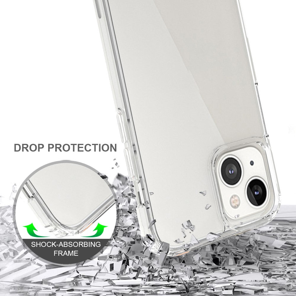 Crystal Clear til iPhone 13 6,1 tommer, akryl + TPU stødsikkert beskyttelsescover