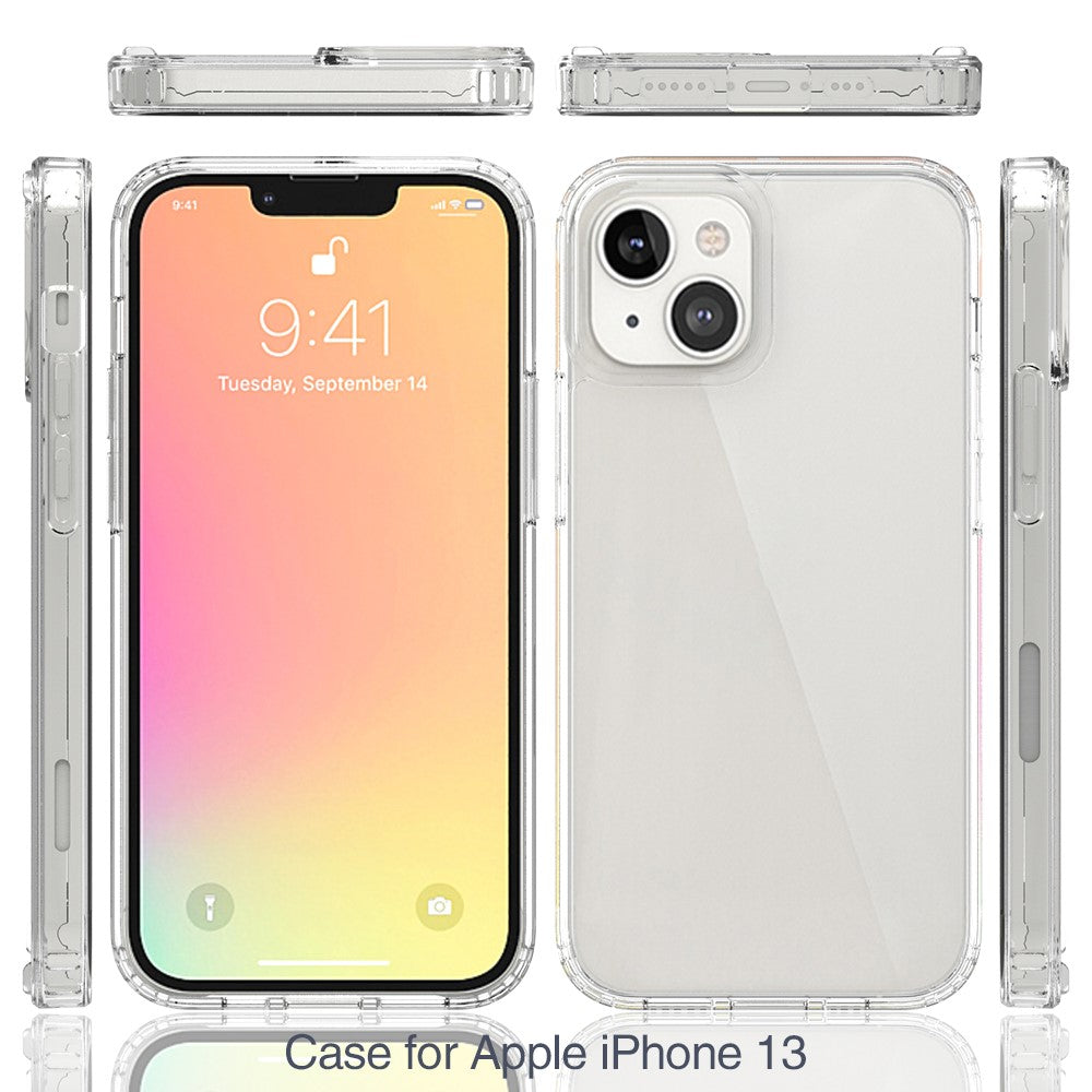 Crystal Clear til iPhone 13 6,1 tommer, akryl + TPU stødsikkert beskyttelsescover