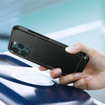 God beskyttende ridsefast skubbekortholder PC + TPU hybrid bagcover til iPhone 13 6,1 tommer