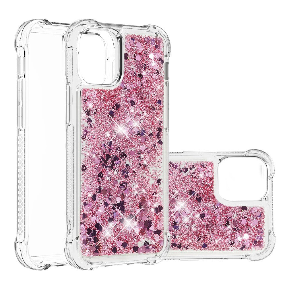 Fallsäkert TPU-skal med glitterpaljetter och rörlig kvicksand för iPhone 13 mini 5,4 tum