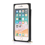 Vertikal Flip Kickstand Design PU-læderbelagt TPU Hybrid Telefoncover med Snor til iPhone 7 4,7 tommer/8 4,7 tommer/SE (2020)/SE (2022)