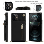 Detachable Lanyard PU Leather Coated TPU Hybrid Case Vertical Flip Kickstand Phone Shell for iPhone 12 mini