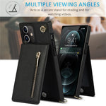 Detachable Lanyard PU Leather Coated TPU Hybrid Case Vertical Flip Kickstand Phone Shell for iPhone 12 mini