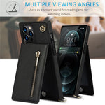 Shockproof Kickstand Design PU Leather Coated TPU Hybrid Case Phone Shell with Lanyard for iPhone 12 / 12 Pro