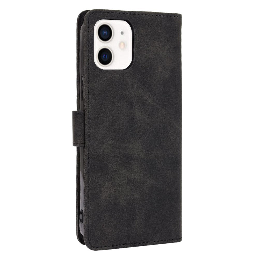 Skin-touch PU Leather Soft Anti-Slip Scratch Resistant Full Body Protective Stand Cover for iPhone 13 mini 5.4 inch