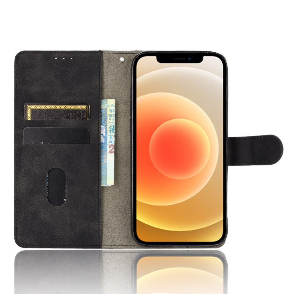 Skin-touch PU Leather Soft Anti-Slip Scratch Resistant Full Body Protective Stand Cover for iPhone 13 mini 5.4 inch