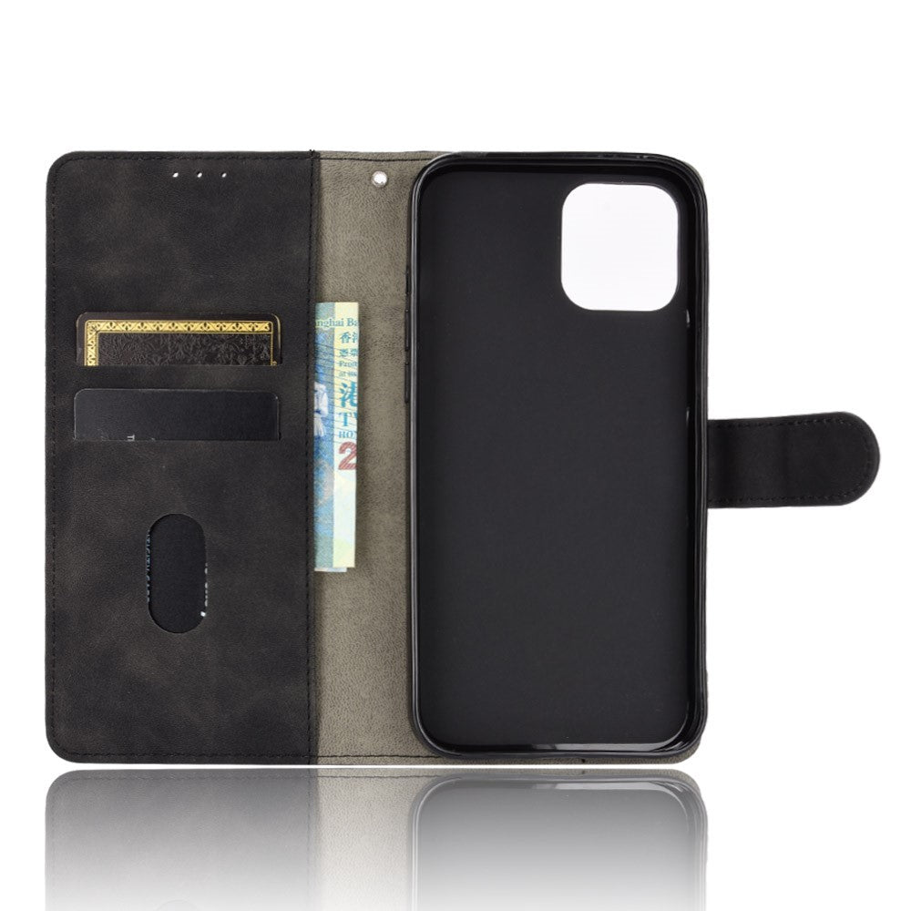 Skin-touch PU Leather Soft Anti-Slip Scratch Resistant Full Body Protective Stand Cover for iPhone 13 mini 5.4 inch