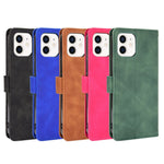 Skin-touch PU Leather Soft Anti-Slip Scratch Resistant Full Body Protective Stand Cover for iPhone 13 mini 5.4 inch