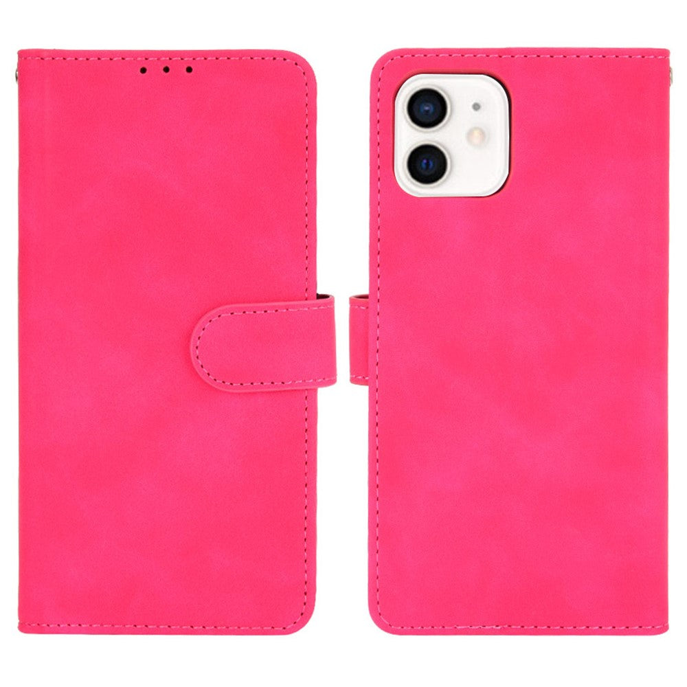 Skin-touch PU Leather Soft Anti-Slip Scratch Resistant Full Body Protective Stand Cover for iPhone 13 mini 5.4 inch