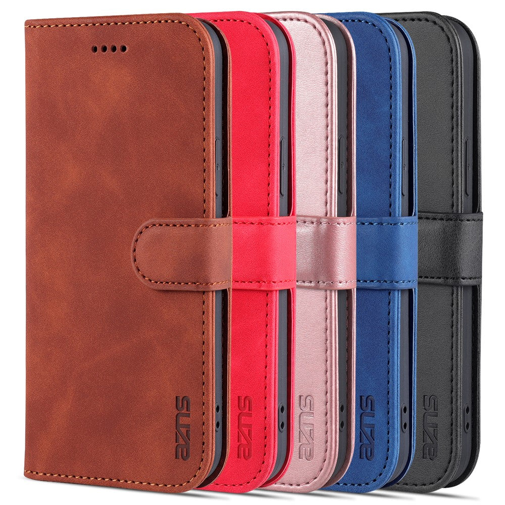 AZNS PU Leather All-round Protection Phone Cover Wallet Stand Case for iPhone 12 Pro Max 6.7 inch