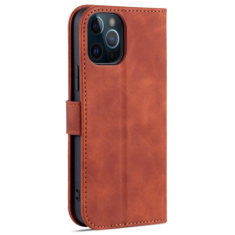AZNS PU Leather All-round Protection Phone Cover Wallet Stand Case for iPhone 12 Pro Max 6.7 inch