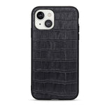 Crocodile Skin Genuine Leather Coated PC + TPU Combo Phone Back Case for iPhone 13 mini 5.4 inch