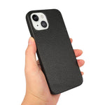 Litchi Skin PC + TPU Combo Genuine Leather Coated Back Shell for iPhone 13 6.1 inch