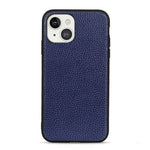 Litchi Skin PC + TPU Combo Genuine Leather Coated Back Shell for iPhone 13 6.1 inch