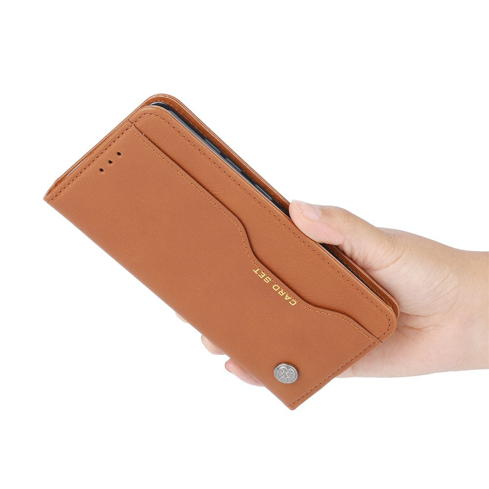 Magnetisk Autoabsorberende Pung Etui i PU Læder til iPhone 13 6.1 tommer