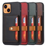 Card Slots + Kickstand Design PU Leather Coated TPU Case Phone Shell for iPhone 13 6.1 inch