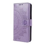 Mandala Totem Pattern Imprinted PU Leather Wallet Magnetic Flip Cover with Hand Strap for iPhone 13 Pro 6.1 inch