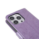 Mandala Totem Pattern Imprinted PU Leather Wallet Magnetic Flip Cover with Hand Strap for iPhone 13 Pro 6.1 inch